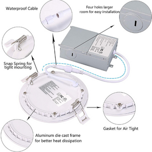 4 in. 9W White LED Recessed Ceiling Light Trim at Selectable 3CCT (3000K-4000K-5000K) (750 Lumens)