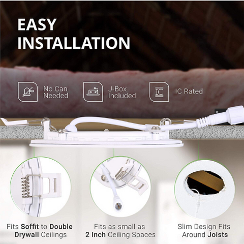 Image of 6 in. 15W White LED Recessed Ceiling Light Trim at Selectable 3CCT (3000K-4000K-5000K) (1000 Lumens)