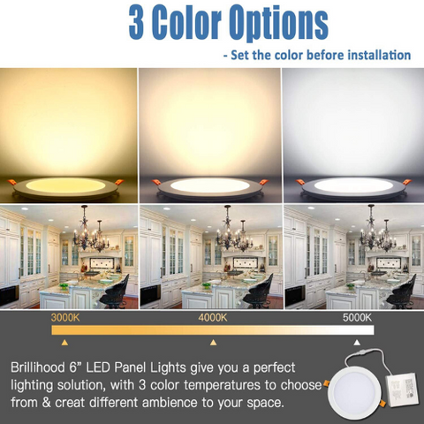 Image of 4 in. 9W White LED Recessed Ceiling Light Trim at Selectable 3CCT (3000K-4000K-5000K) (750 Lumens)