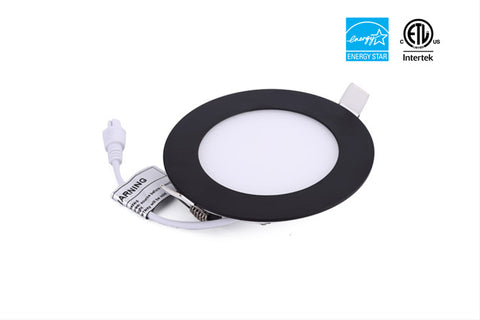 Image of 4 in. 9W Black LED Recessed Ceiling Light Trim at Selectable 3CCT (3000K-4000K-5000K) (750 Lumens)