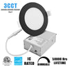 4 in. 9W Black LED Recessed Ceiling Light Trim at Selectable 3CCT (3000K-4000K-5000K) (750 Lumens)